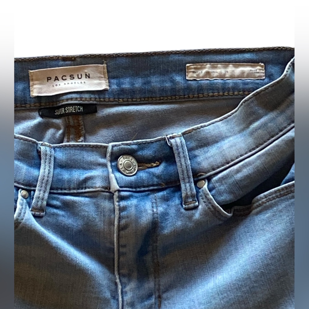 PACSUN Woman’s Jeans Pants Jagged Ankle Super Stretch Size 26 Great Condition! - Picture 9 of 14
